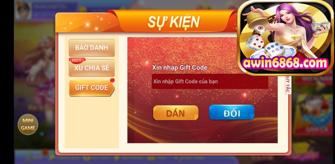 Hướng dẫn nhận Giftcode từ cổng game Awin